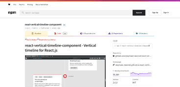 Npm detail page