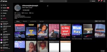 Tiktok profile page